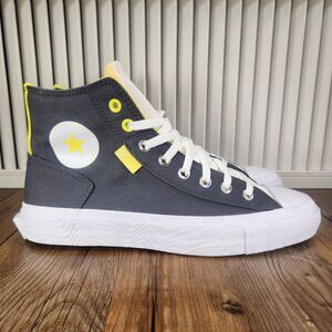 Converse All Star Edge Glow Mens Sz 9 Gray High Top Canvas Sneaker Shoes A01429C